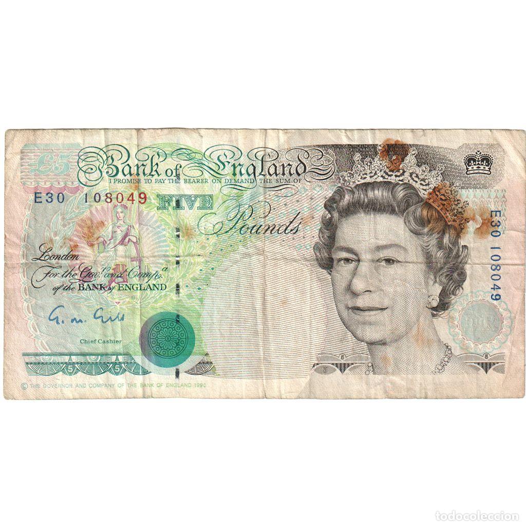 Billetes extranjeros: [#1234854] Gran Breta&ntilde;a, 5 Pounds, Undated (1991-1998), BC