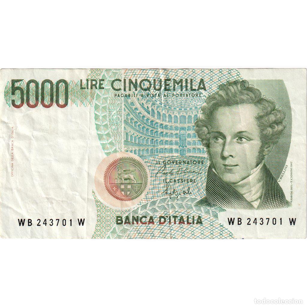 Billetes extranjeros: [#1234837] Billete, 5000 Lire, Undated (1985), Italia, 1985-01-04, KM:111c, MBC