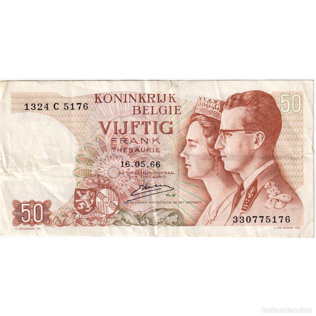 Billetes extranjeros: [#1234830] Billete, 50 Francs, B&eacute;lgica, KM:139, 1966-05-16, MBC
