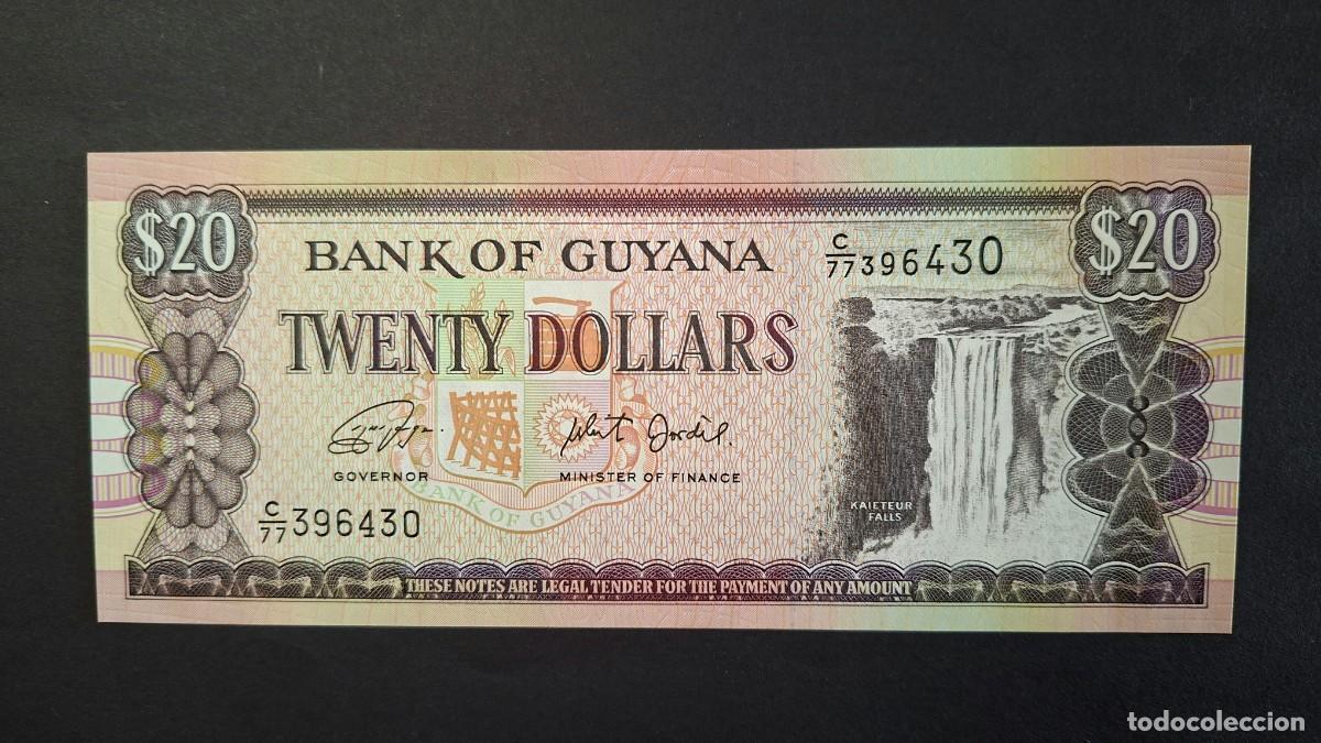 Billetes extranjeros: GUYANA 20 D&Oacute;LARES 2018 P-30g SC