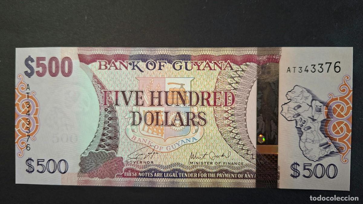 Billetes extranjeros: GUYANA 500 D&Oacute;LARES 2018 P-37b SC