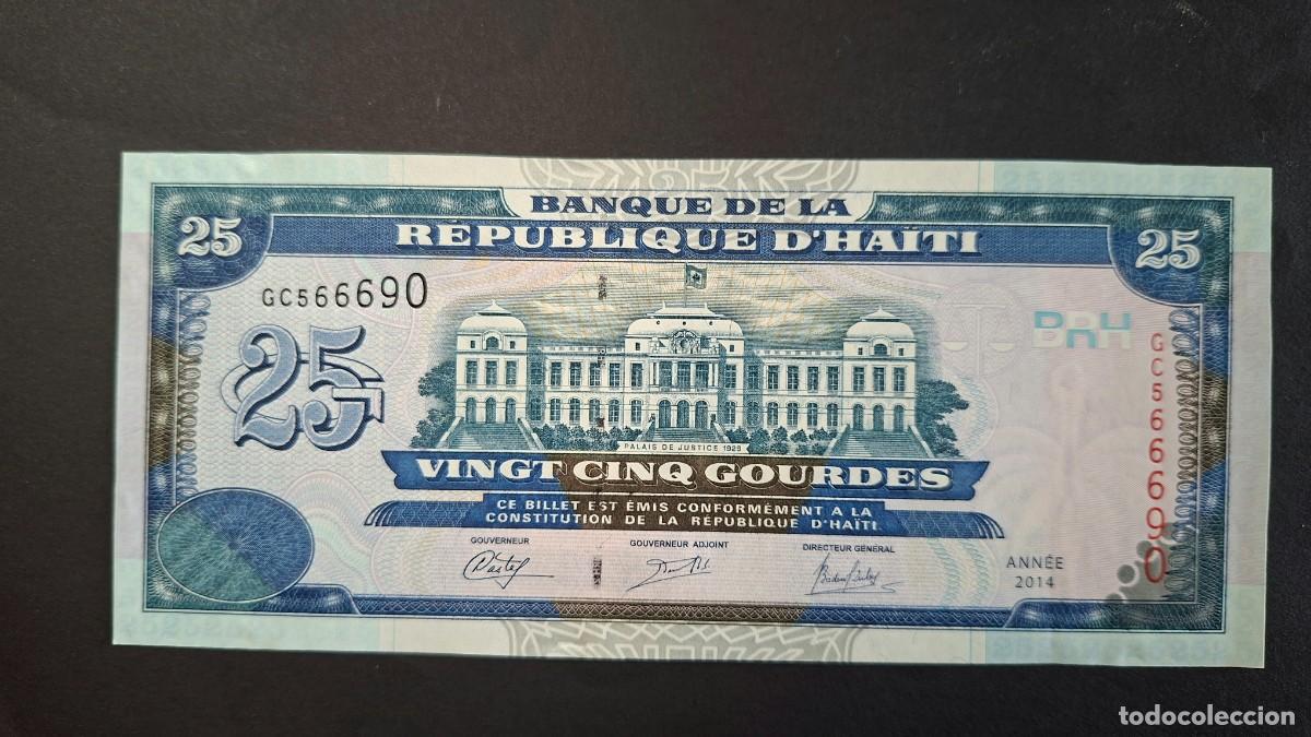 Billetes extranjeros: HAIT&Iacute; 25 GOURDES 2014 P-266e SC