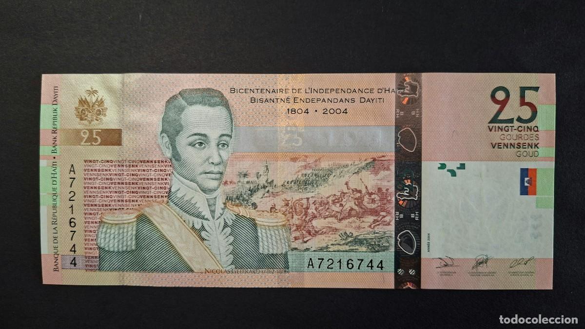 Billetes extranjeros: HAIT&Iacute; 25 GOURDES 2004 P-273a SC