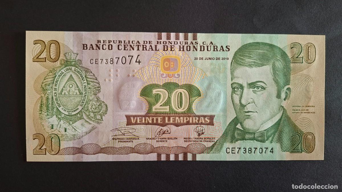 Billetes extranjeros: HONDURAS 20 LEMPIRAS 2019 P-100d SC