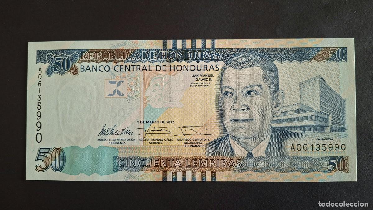 Billetes extranjeros: HONDURAS 50 LEMPIRAS 2012 P-101a SC