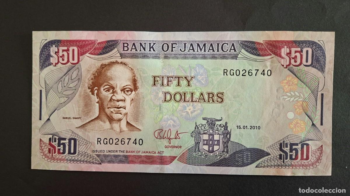 Billetes extranjeros: JAMAICA 50 D&Oacute;LARES 2010 P-83e SC