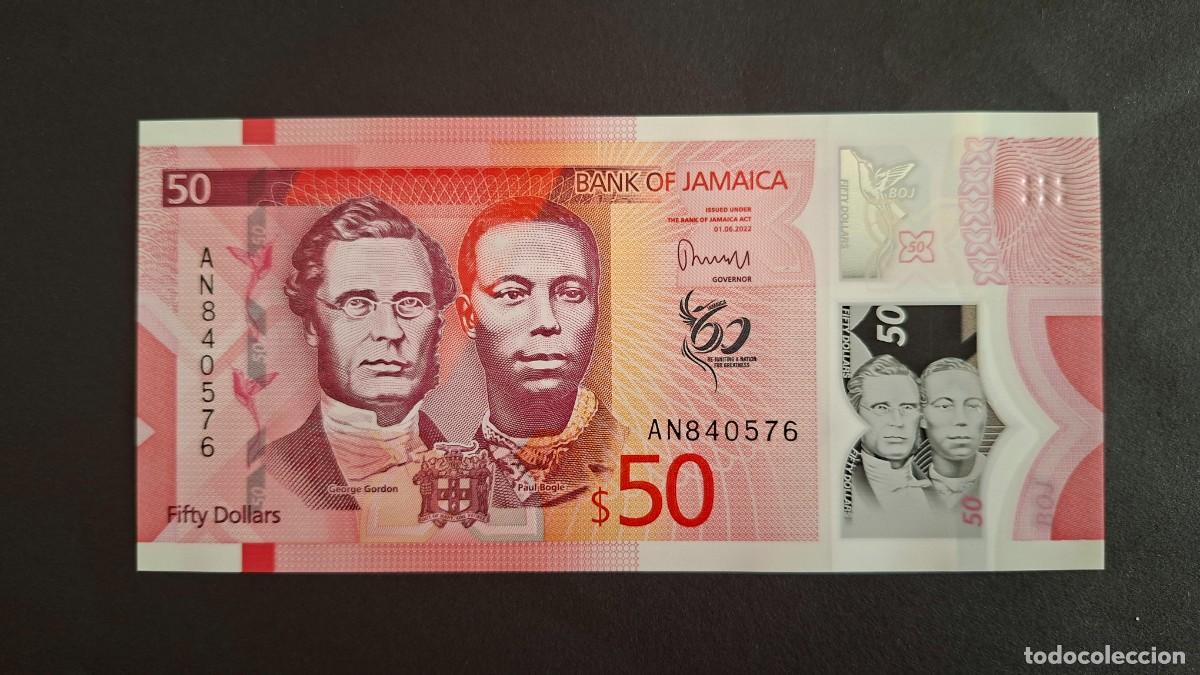 Billetes extranjeros: JAMAICA 50 D&Oacute;LARES 2022 POL&Iacute;MERO P-96a SC