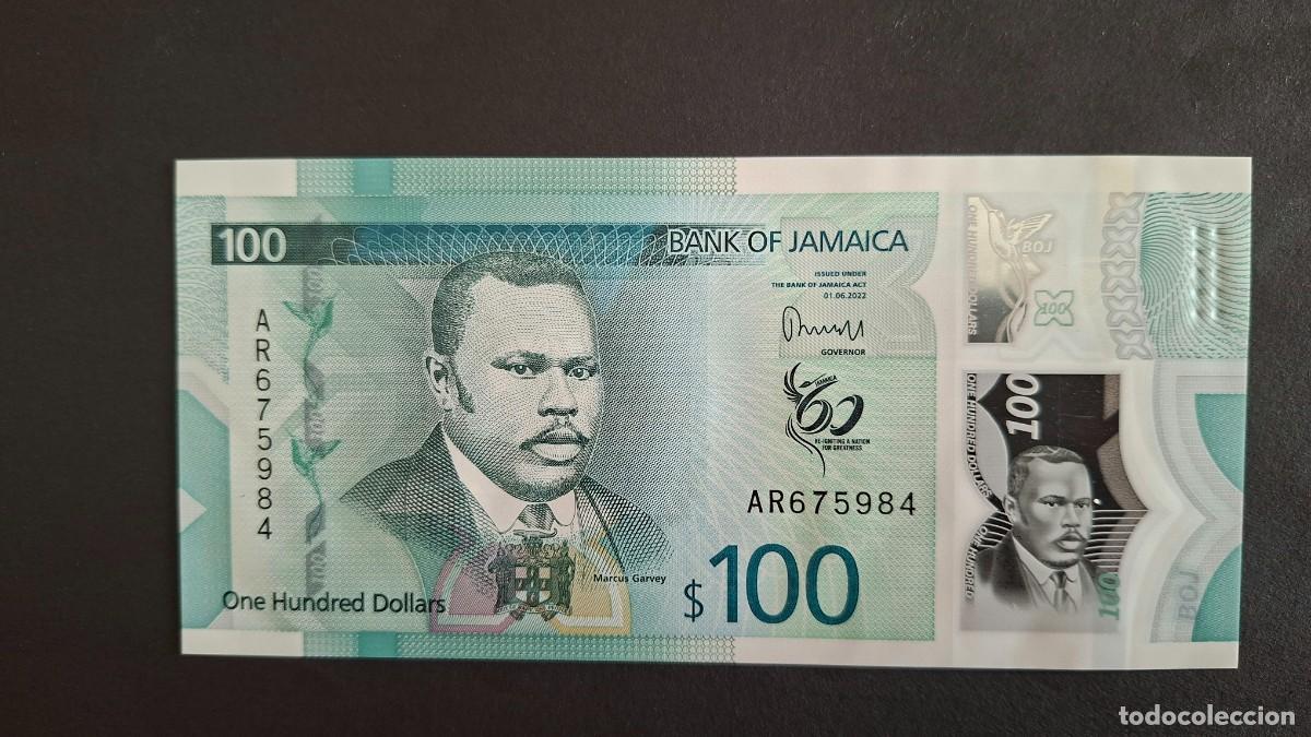 Billetes extranjeros: JAMAICA 100 D&Oacute;LARES 2022 POL&Iacute;MERO P-97a SC