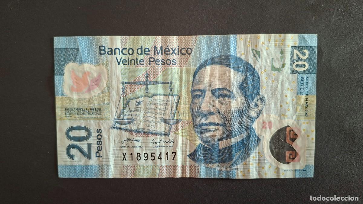 Billetes extranjeros: M&Eacute;XICO 20 PESOS 2007 P-122d BC