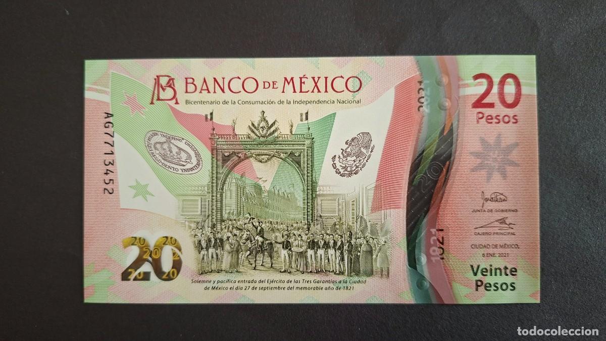 Billetes extranjeros: M&Eacute;XICO 20 Pesos 2021 POL&Iacute;MERO P-132a.3 SC