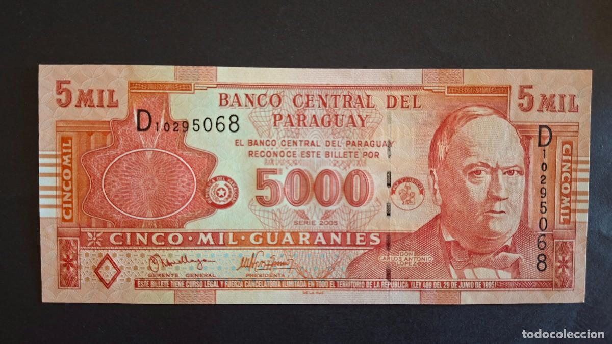 Billetes extranjeros: PARAGUAY 5000 GUARAN&Iacute;ES 2005 P-223a SC