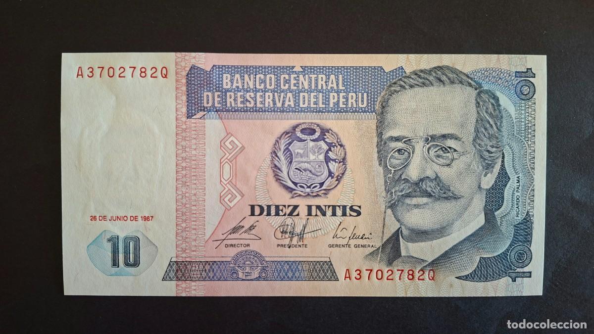 Billetes extranjeros: PER&Uacute; LOTE 3 BILLETES 10, 50 Y 100 INTIS 1987 P-129a, 131b, 133a SC