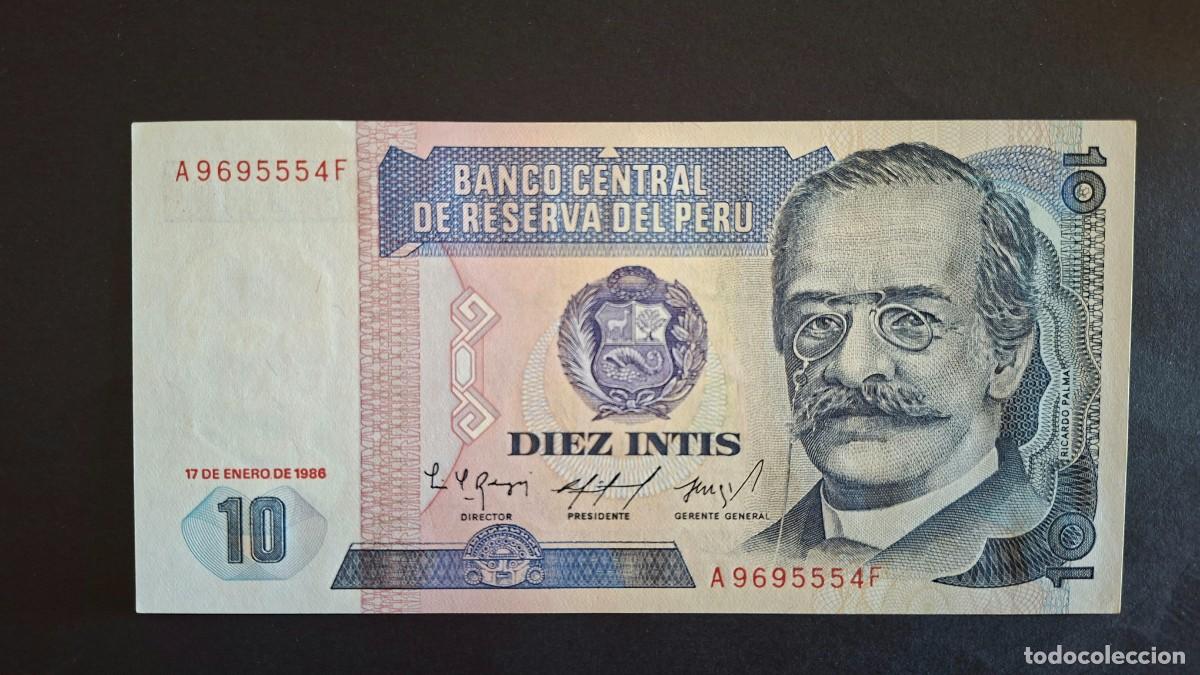 Billetes extranjeros: PER&Uacute; LOTE 3 BILLETES 10, 50 INTIS 1985-1986 P-128a, 130a, SC Y 100 INTIS 132b MBC+