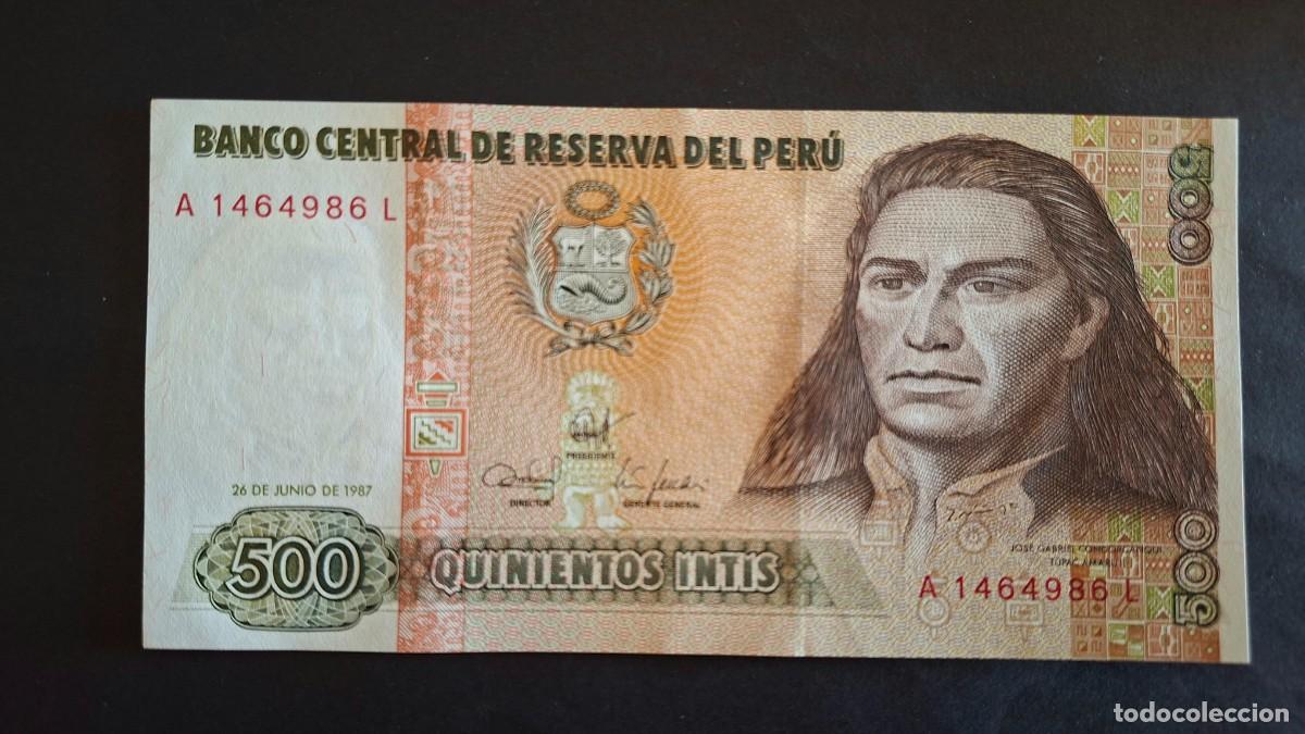 Billetes extranjeros: PER&Uacute; LOTE 5 BILLETES 500, 1,000, 5.000, 10.000 Y 50.000 INTIS 1987-1988 SC