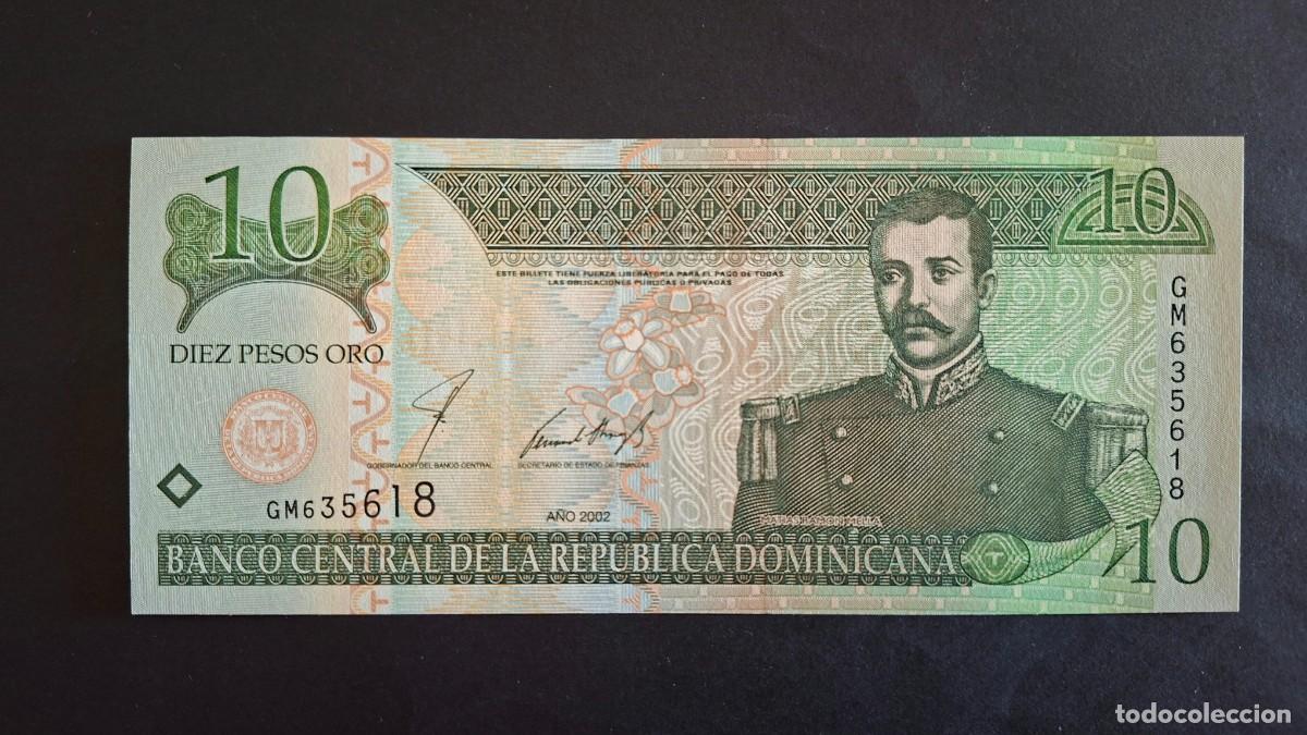 Billetes extranjeros: REP&Uacute;BLICA DOMINICANA 10 PESOS ORO 2002 P-168b SC