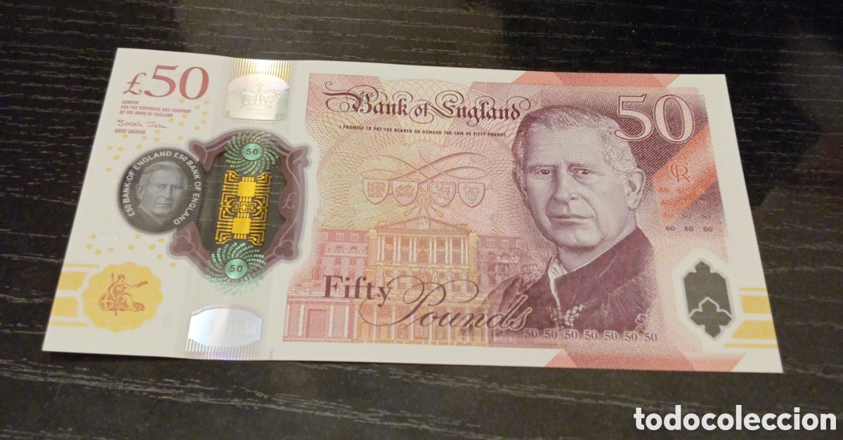 Billetes extranjeros: Billete de 50 libras esterlinas 2023