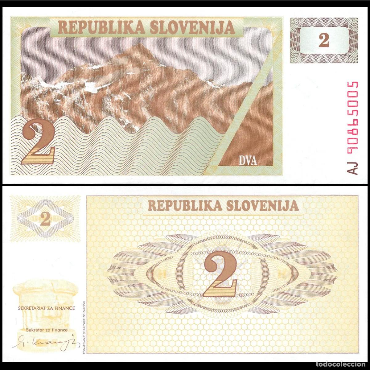 Billetes extranjeros: ESLOVENIA - 2 TOLAR DE 1990 - SIN CIRCULAR