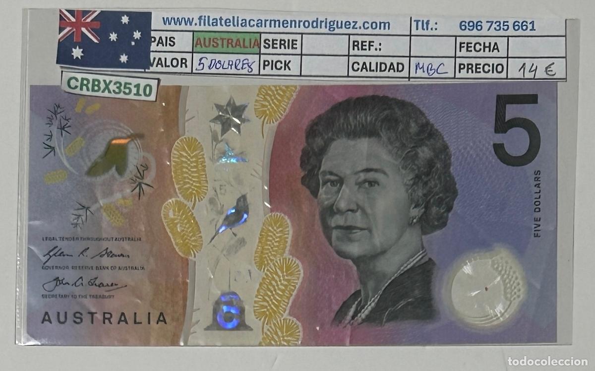 Billetes extranjeros: CRBX3510 BILLETE AUSTRALIA 5 DOLARES SERIE AC MBC
