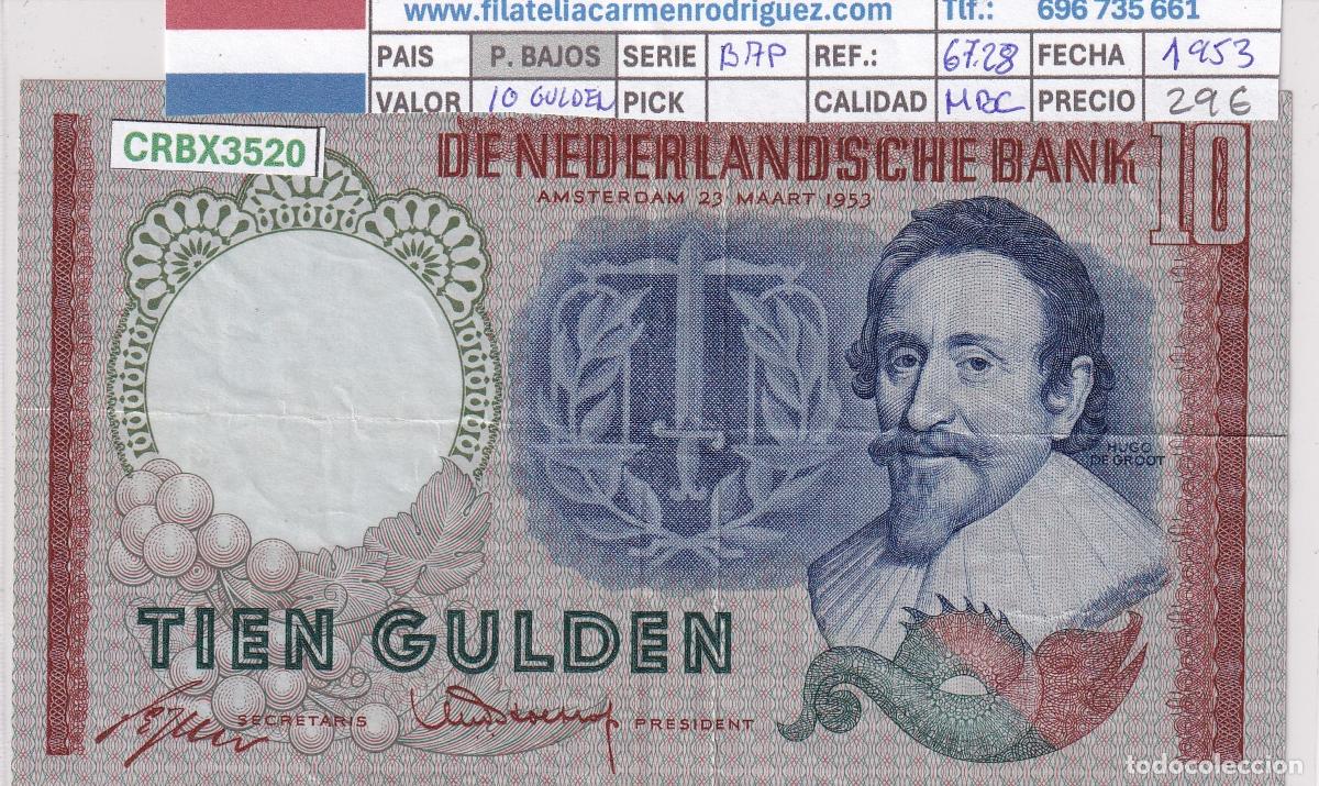 Billetes extranjeros: CRBX3520 BILLETE PAISES BAJOS 10 GULDEN 1953 SERIE BAP MBC