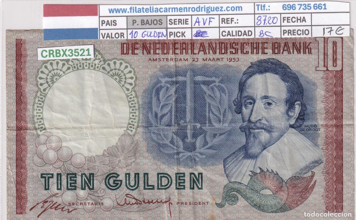 Billetes extranjeros: CRBX3521 BILLETE PAISES BAJOS 10 GULDEN 1953 SERIE ABCVF