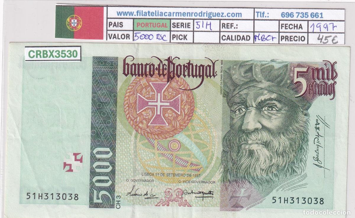 Billetes extranjeros: CRBX3530 BILLETE PORTUGAL 5000 ESCUDOS 1997 SERIE 51H MBC+