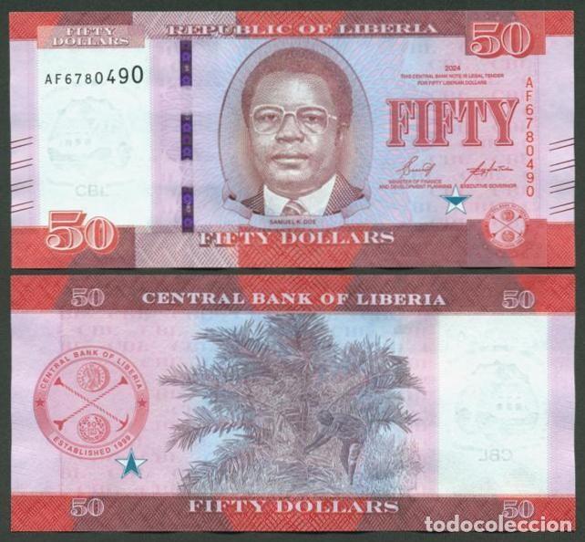 Billetes extranjeros: LIBERIA. 50 d&oacute;lares 2024. S/C.
