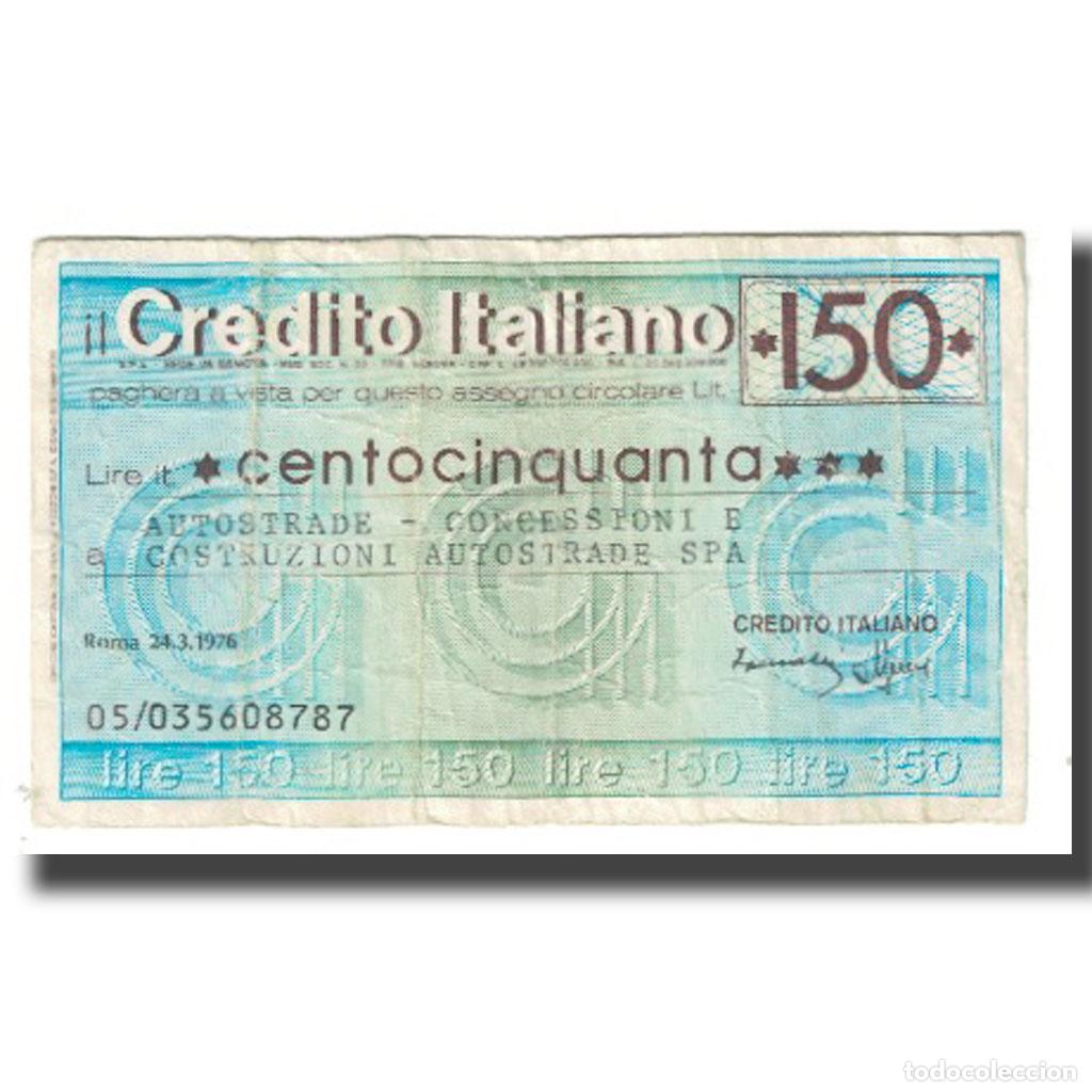 Billetes extranjeros: [#174776] Billete, 150 Lire, 1976, Italia, 1976-03-24, Torino, MBC