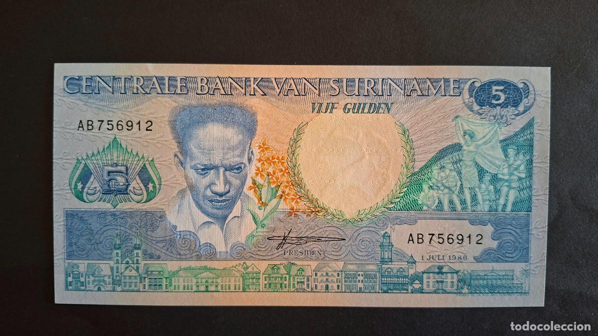 Billetes extranjeros: SURINAM 5 GULDEN 1986 P-130a SC