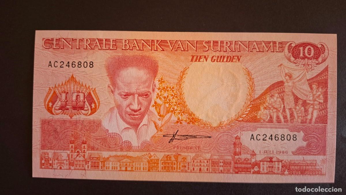 Billetes extranjeros: SURINAM 10 GULDEN 1986 P-131a SC