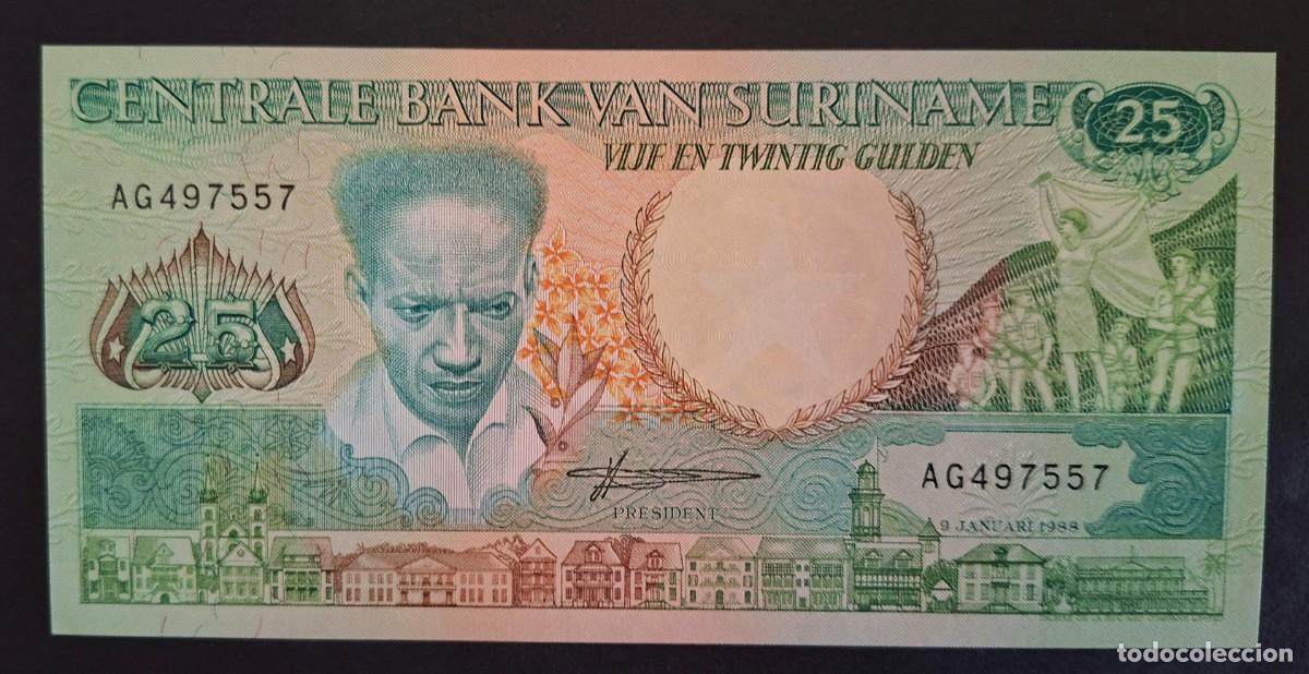 Billetes extranjeros: SURINAM 25 GULDEN 1988 P-132b SC