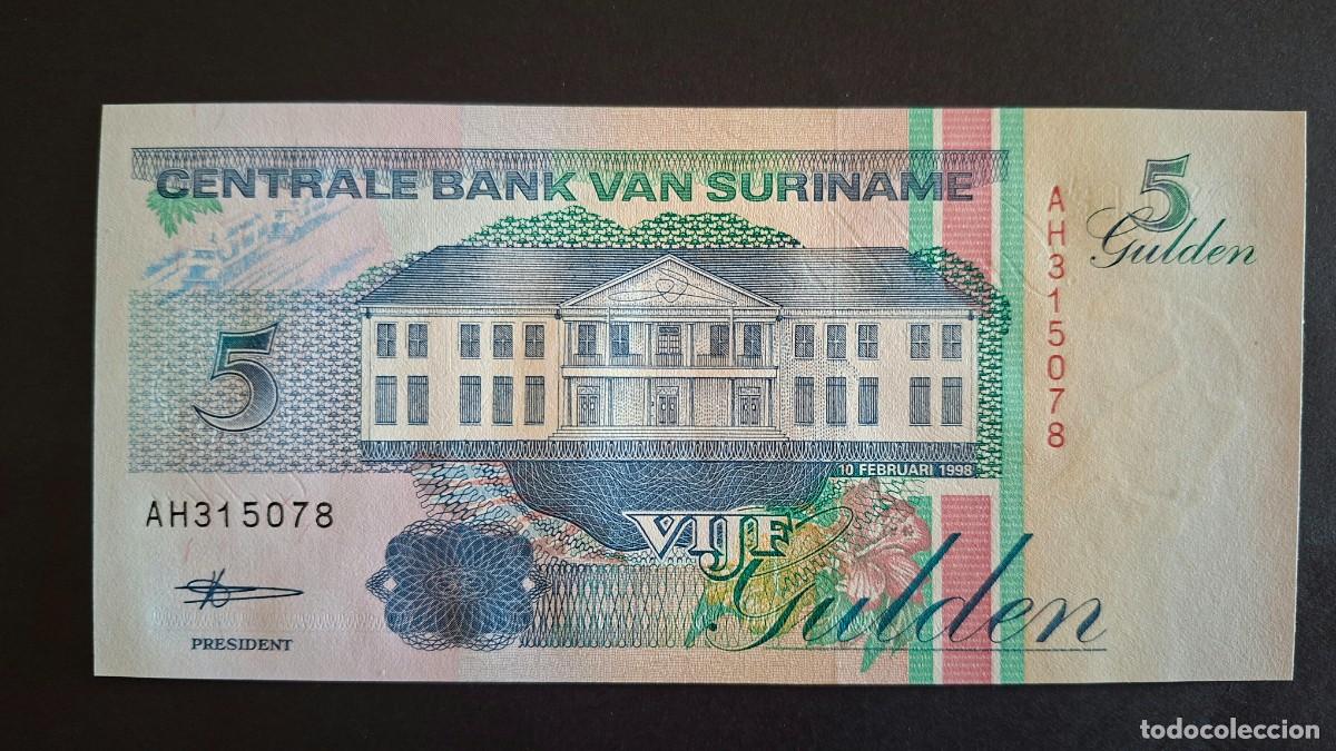 Billetes extranjeros: SURINAM 5 GULDEN 1998 P-136b.2 SC