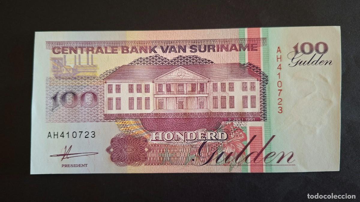 Billetes extranjeros: SURINAM 100 GULDEN 1991 P-139a.1 SC