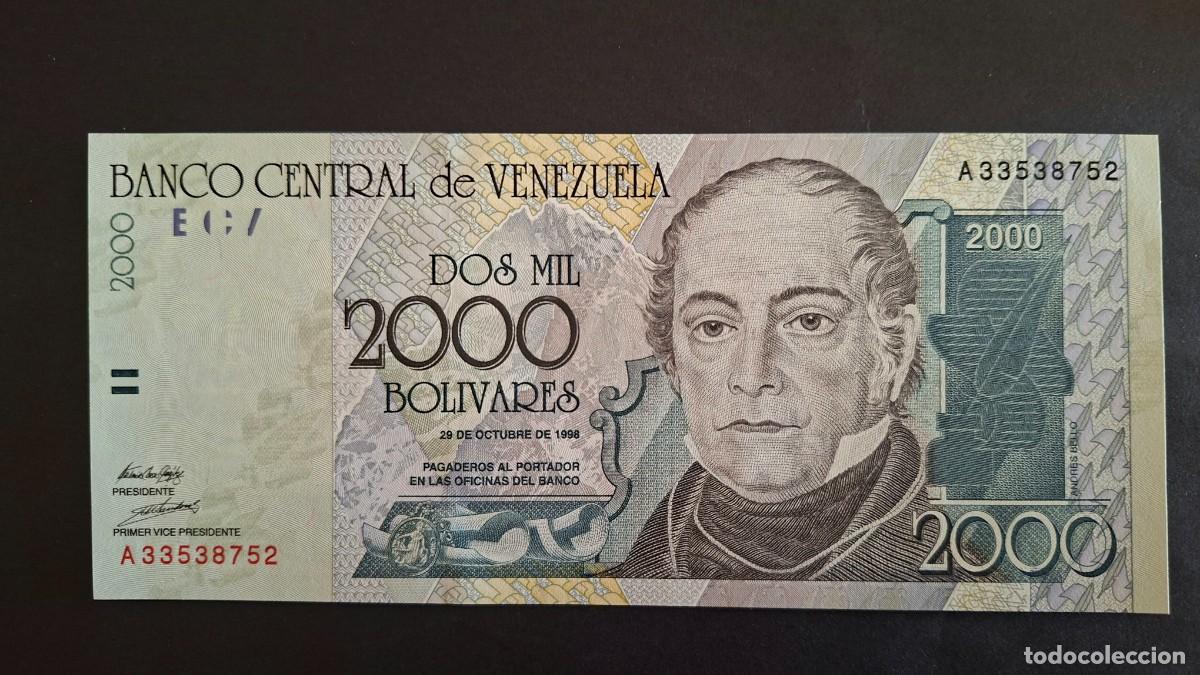 Billetes extranjeros: VENEZUELA 2000 BOL&Iacute;VARES 1998 P-80a SC