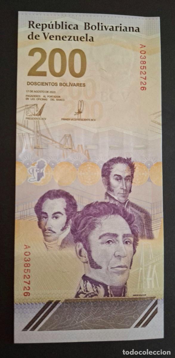 Billetes extranjeros: VENEZUELA LOTE 2 BILLETES DE 200 Y 500 BOL&Iacute;VARES 2023 P-120a-121a SC