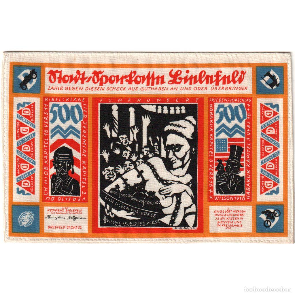 Billetes extranjeros: [#288866] Alemania, Bielefeld, 500 Mark, 1922-10-21, SC, Seda, Grabowski:52b