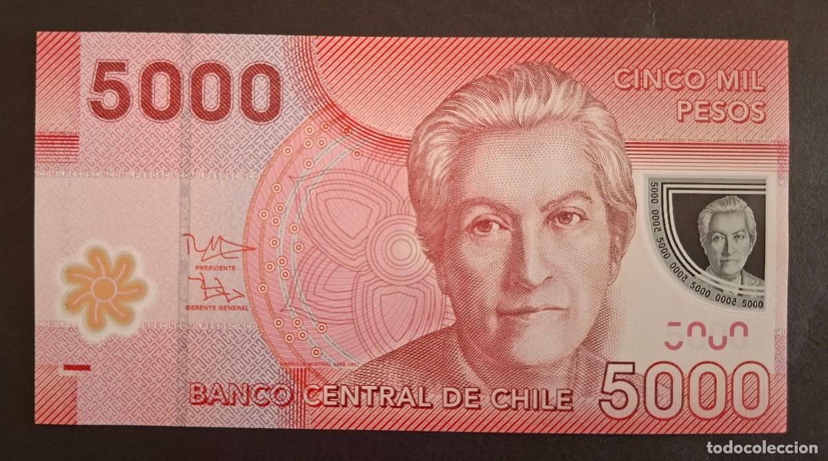 Billetes extranjeros: CHILE 5000 PESOS 2021 POL&Iacute;MERO P-163e SC