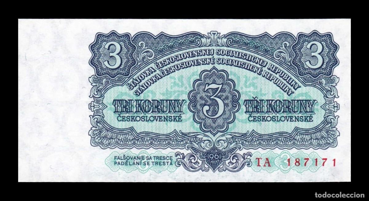 Billetes extranjeros: Checoslovaquia 3 Korun 1961 Pick 81b Sc Unc