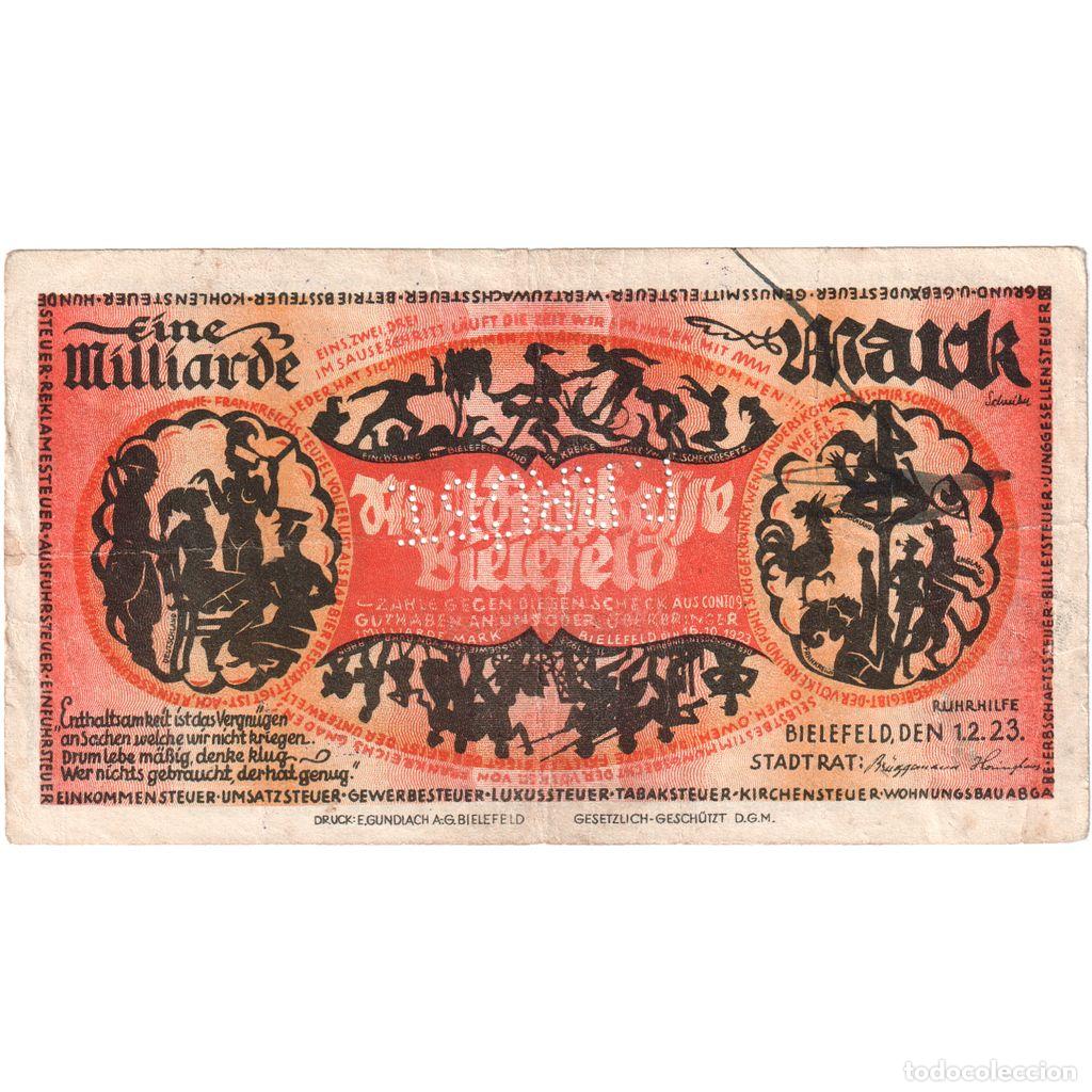Billetes extranjeros: [#294101] Alemania, Bielefeld, 1 Milliarde Mark, 1923-02-01, BC