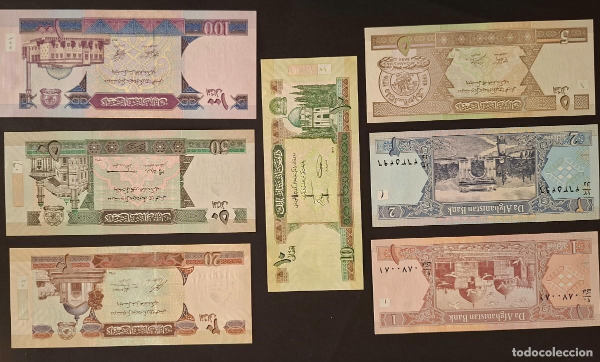 Billetes extranjeros: AFGANISTAN LOTE 7 BILLETES DE 1, 2, 5, 10, 20, 50 Y 100 Afghanis 2002-2019 P-64-70 SC