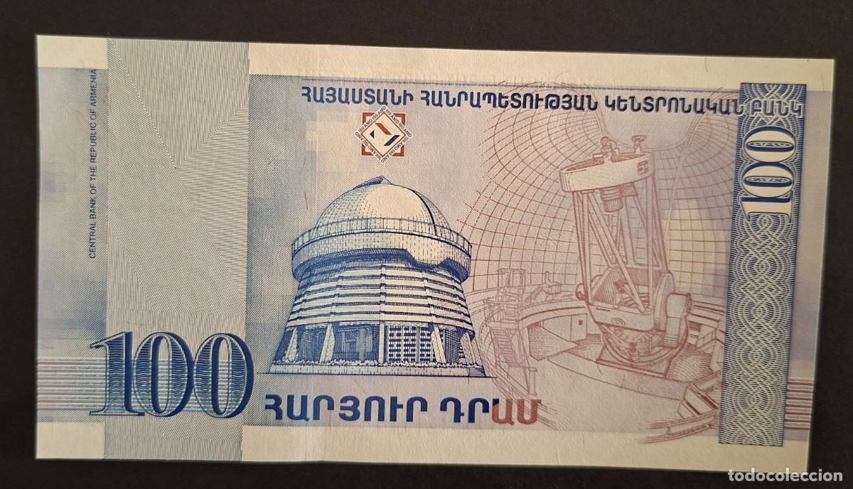 Billetes extranjeros: ARMENIA 100 DRAM 1998 P-42a SC - Foto 2