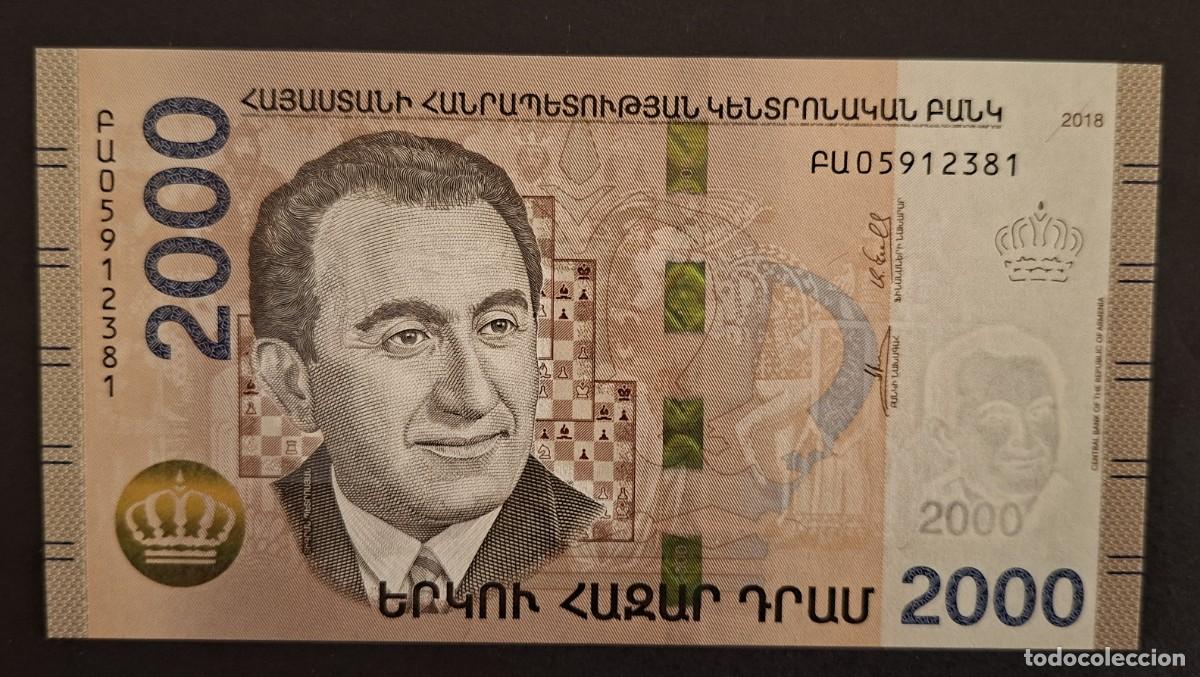 Billetes extranjeros: ARMENIA 2.000 DRAM 2018 H&Iacute;BRIDO P-62a SC