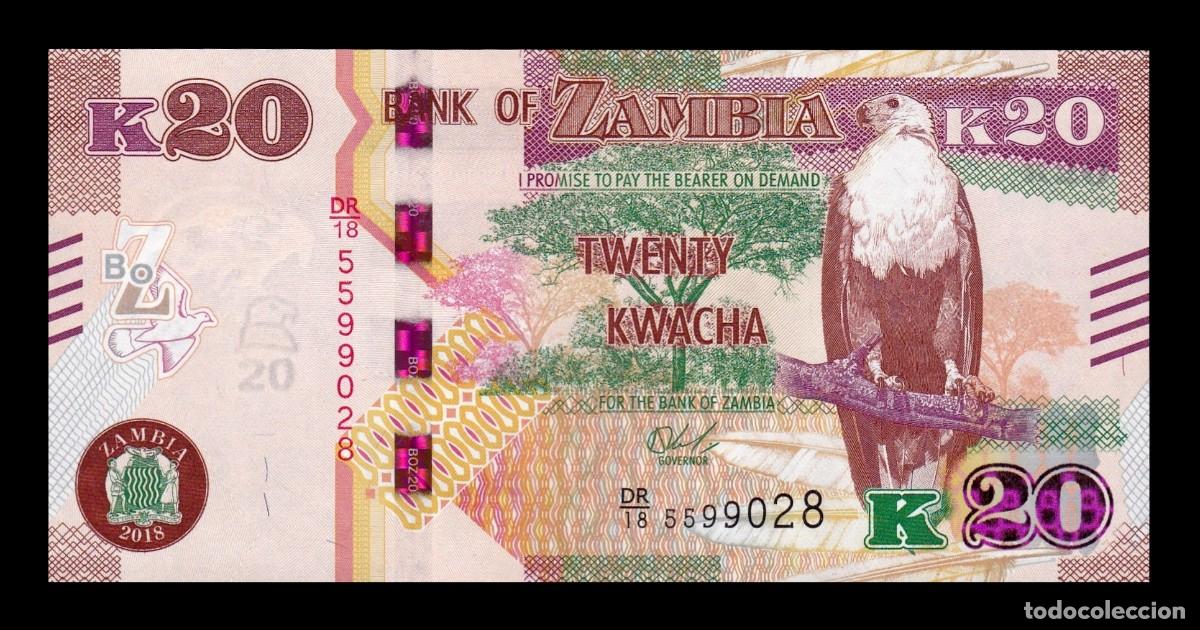 Billetes extranjeros: Zambia 20 Kwacha 2018 Pick 59b Sc Unc