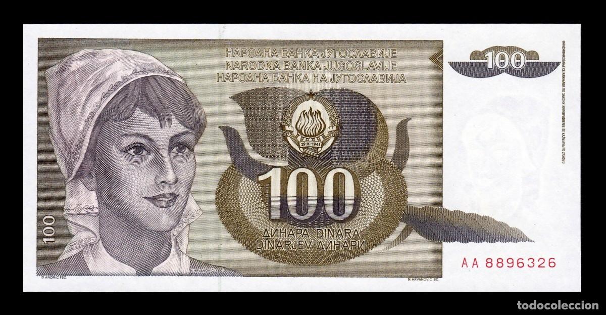 Billetes extranjeros: Yugoslavia 100 Dinares 1991 Pick 108 Sc Unc