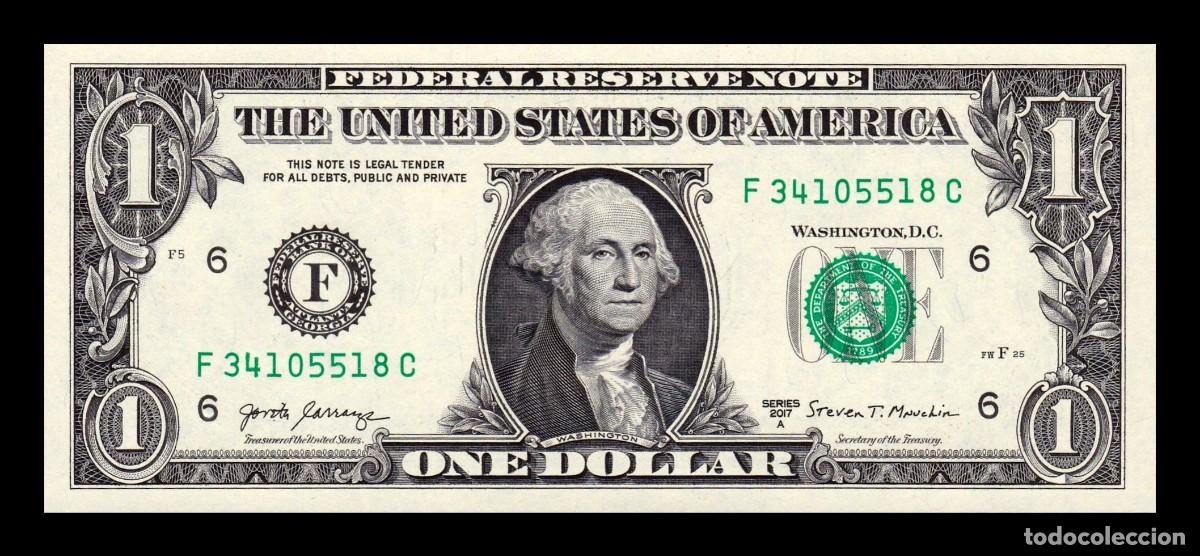 Billetes extranjeros: Estados Unidos 1 D&oacute;lar George Washington 2017A Pick 544b F - Atlanta GA Sc Unc