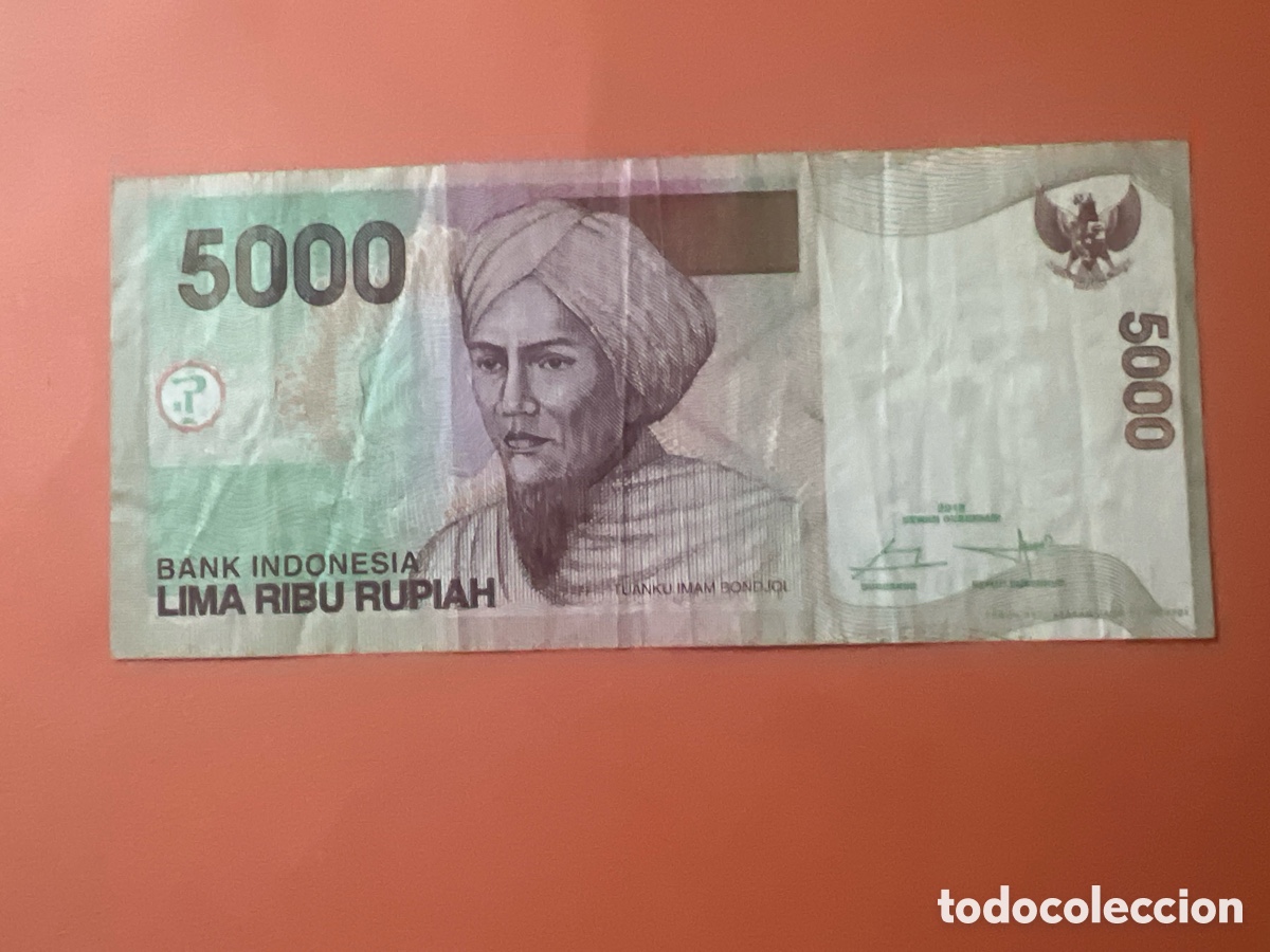 Billetes extranjeros: A21. BILLETE INDONESIA - 5000 RUPIAS