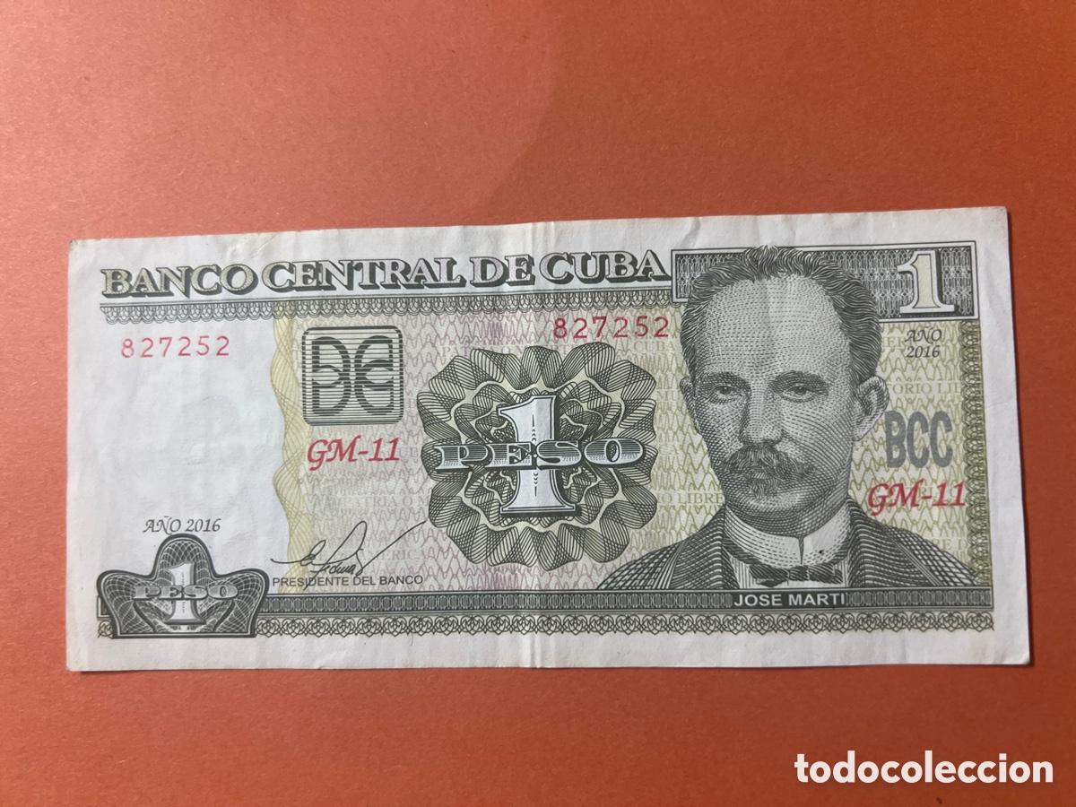 Billetes extranjeros: A30. 1 BILLETE CUBA 1 PESO CUBANO 2016