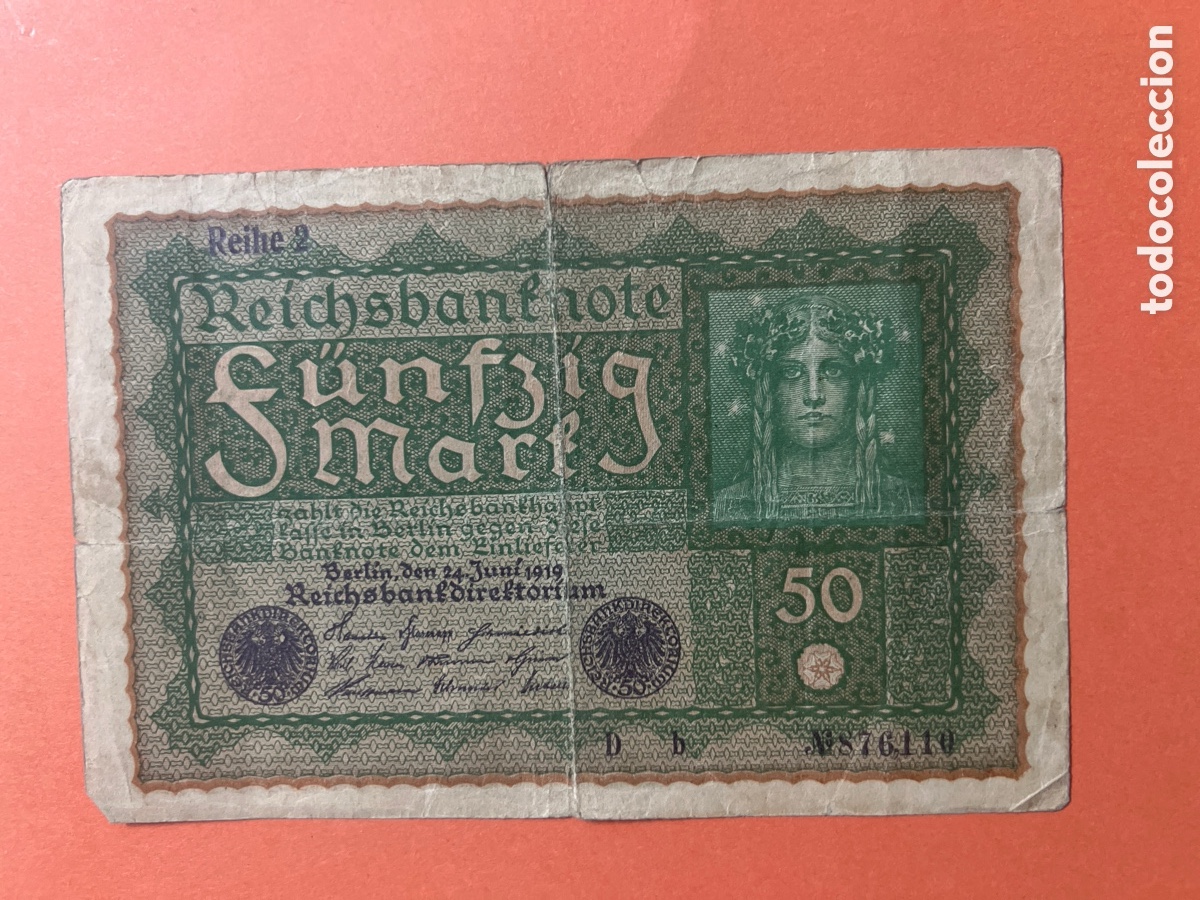 Billetes extranjeros: A31. Alemania. 50 mark 1919