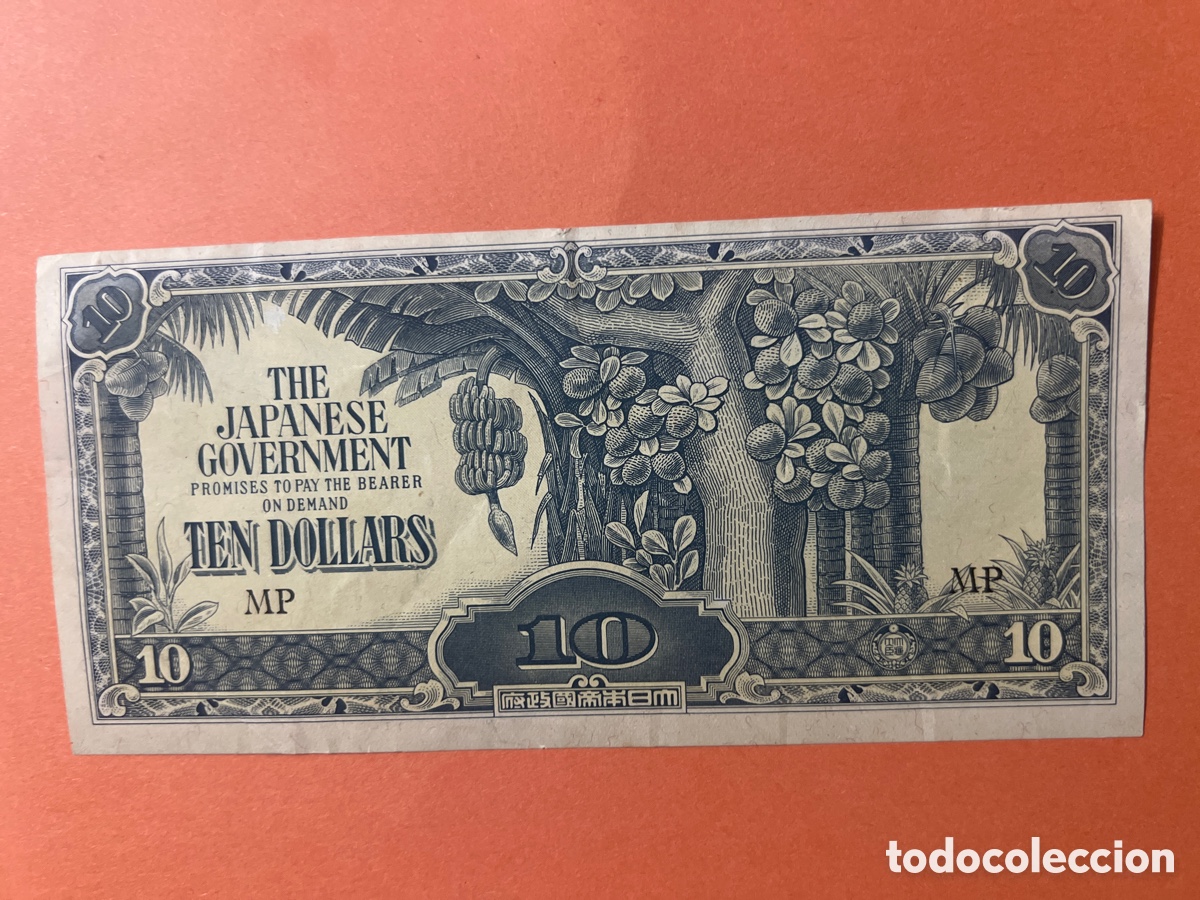 Billetes extranjeros: A35. Billete 1944. 10 Dollars. Ocupaci&oacute;n de Malaya. Gobierno Japon&eacute;s