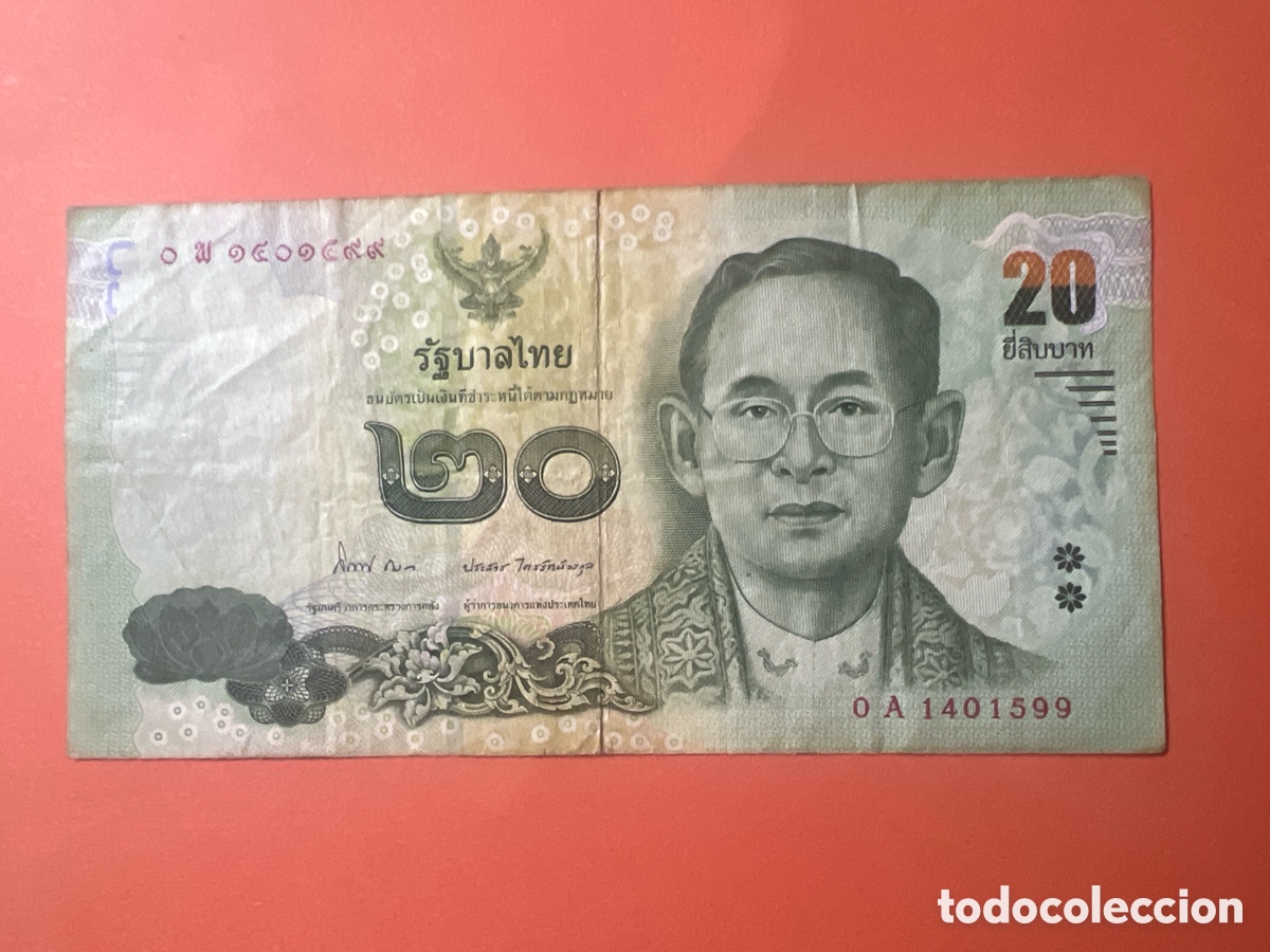 Billetes extranjeros: A38. 20 Baht Tailandia 2013 2016
