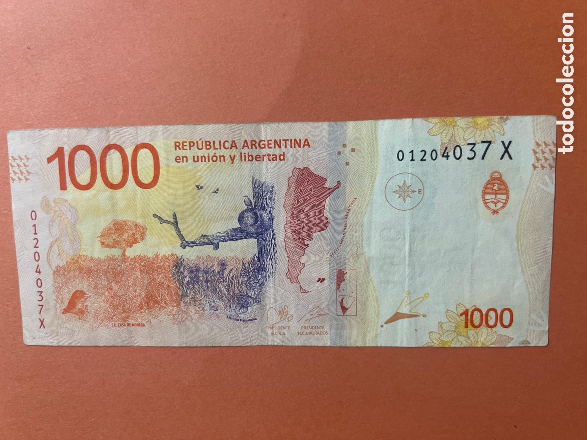 Billetes extranjeros: A39. billete ARGENTINA 1000 MIL PESOS